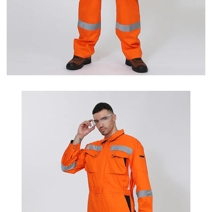 Work Coveralls Repairman with Reflective Strip Mechanic Auto Workshop Clothes Working Uniforms Plus Size 3XL