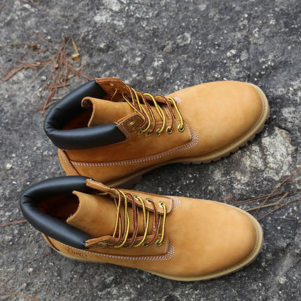 New Work Boots Men's Original Comfy Shoes Outdoor Hiking Leather Casual Shoes For Men Basic Boots Waterproof Yellow Boots