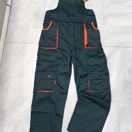 Bib Overalls Men's Work Clothes Plus Size Protective Coveralls Strap Jumpsuit Multi Pockets Uniform Work Dungarees Cargo Pants-KarWorkwear