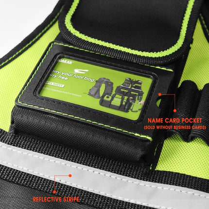 Workwear Allround Work Tool Vest Safety Vest with Multi-pockets and Zipper Heavy Duty Tool Vest for Electricians