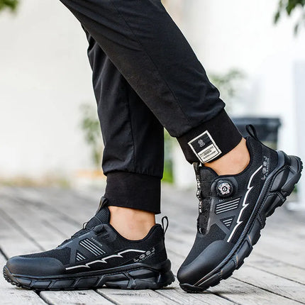 Rotating Button Men Shoes Security Sneakers Steel Toe Shoes Puncture-Proof work Shoes Anti-smash Sport Safety Shoes Protective-KarWorkwear