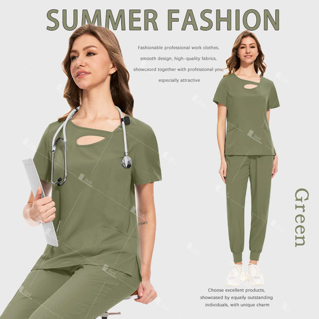 Fashion Personality Medical Uniforms Wholesale Operating Room Scrubs Set Nurse Uniforms Hospital Clothes Dental Surgery Workwear-KarWorkwear