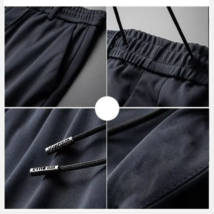 Men Elastic Waist Pants Male Casual Stretch Classic Brand Business Straight Leg Clothing Trousers Solid Color Comfortable Pants