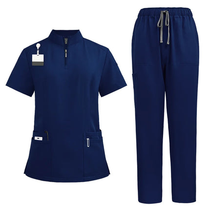 Unisex Medical Uniforms for V-neck Nurse Scurbs set Women Hospital Doctor Workwear Oral Dental Surgery Work Uniform short sleeve-KarWorkwear