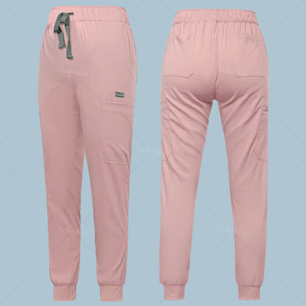 Medical Scrubs Set Women Stretch Work Uniforms Easy Fit Scrubs Tops Pants Jogger Set Hospital Nurse Uniform Dentist Overalls XXL-KarWorkwear