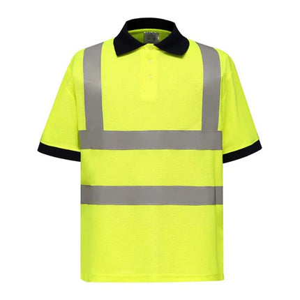 Hi Vis Short Sleeve Polo Short Safety Polo Shirt Navy Yellow Orange High Visibility Reflective Work Shirts