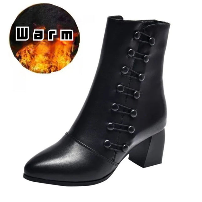 Brand Women Boots Chunky Chelsea High Boots Women 2024 New High Heels Shoes designer Sexy Women Ankle Boots Big Size botas mujer-KarWorkwear
