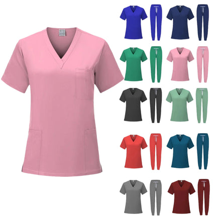 Fashion White Hospital Uniforms Nurse Beauty Dental Salon Work Clothes Custom LOGO Uniform Medical Scrubs Jogger Unisex Sets-KarWorkwear