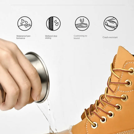 Boots Men High Top Boots High Quality Women Leather Shoes Fashion Outdoor Sneakers Men Lace Up Non-Slip Ankle Boots for Couple