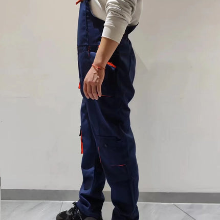Bib Overalls Mens Women Work Clothing Plus Size Protective Coveralls Strap Jumpsuit Multi Pockets Uniform Sleeveless Cargo Pants-KarWorkwear