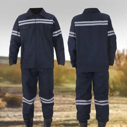Sweat-absorbent Work Attire High Visibility Workwear Set Reflective Jacket Pants Trousers for Safety Welding Repairman Uniform-KarWorkwear