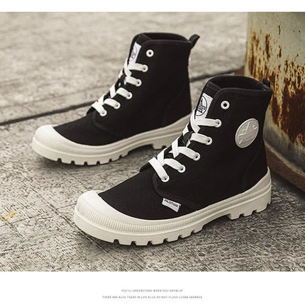 New Fashion High-top Mens Boots Outdoor Comfortable Mens Casual Boots Jungle Mountaineering Men Shoes Wide Bottom Platform Boots-KarWorkwear
