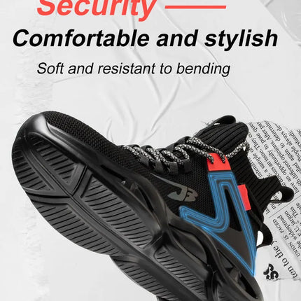 Luminous Steel Toe Boots For Men Non-slip Work Boots Indestructible Shoes Kitchen Restaurant Safety Boots Male Footwear 36-48-KarWorkwear