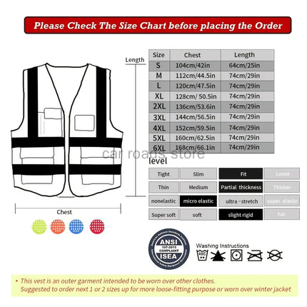 Reflective Safety Vest For Women Men High Visibility Security With Pockets Zipper Front Meets ANSI/ISEA Standards