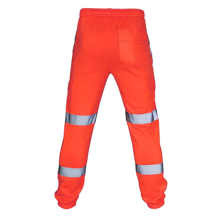 Mens Work Uniform Bottoms Safety Sweat Pants Striped Reflective Pants Loose Mens Jogging Trousers Joggers Patchwork Workwear