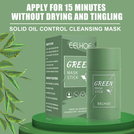 Green Tea Mask Face Clean GreenTea Mask Stick Deep Moisturizing Shrink Pores Blackhead Acne Facial Film Korean Skin Care Product-KarWorkwear