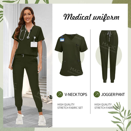 Tooth Check Doctor Workwear Hospital Medical Uniforms Unisex Pet Grooming Work Clothes Lab Uniform Jogger Suit Nurse Accessories-KarWorkwear