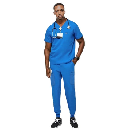 Clinical Green Gray Blue White Sanitary Dentist Medical Nursing Veterinary Surgical Uniform Men Work Wear Jogger Man Scrubs Set-KarWorkwear