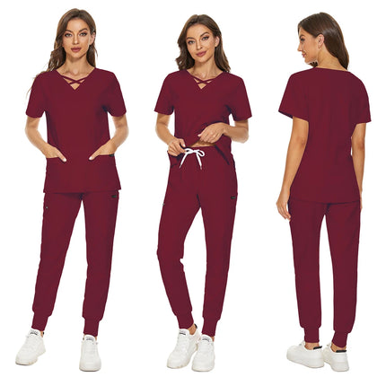 Beauty Salon Women Work Uniforms Plus Size Short-sleeved Health Services Suits Working Suits Summer Fashion Pet Scrubs Costume-KarWorkwear