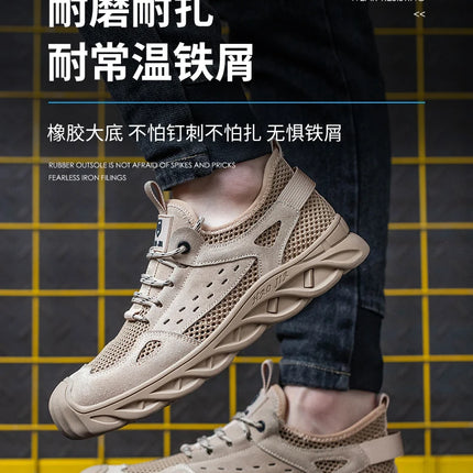 Breathable Summer Safety Work Shoes For Men Insulation 6KV Plastic Toe Anti-smash Non-slip Indestructible Boots Male Footwear-KarWorkwear