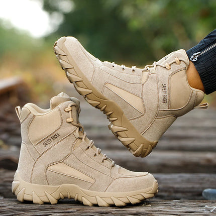 Work Boots Indestructible Safety Shoes Men and Women Steel Toe Shoes Construction Work and Daily Wear Outdoor work hiking boots