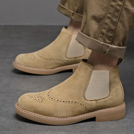 Men's Boots Stylish High Top Boots Are Versatile  Lightweight  Anti Slip  Wear-resistant  and  All Season Outdoor Work Shoes