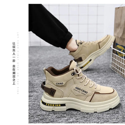 Mens Boots High Top Shoes Casual Winter Platform Designer Luxury Ankle Sport Chelsea Tactical Cowboy Work Safety Sneakers 안전화-KarWorkwear