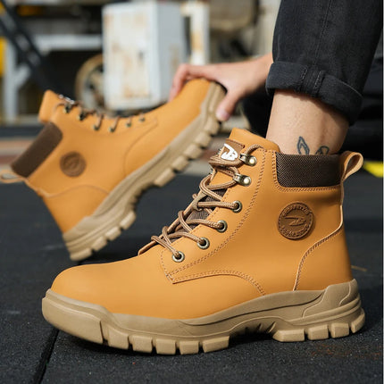 Men Protective Boots Steel Toe Shoes Anti-smash Anti-puncture Work Boots Safety Shoes Indestructible Winter Boots Waterproof-KarWorkwear