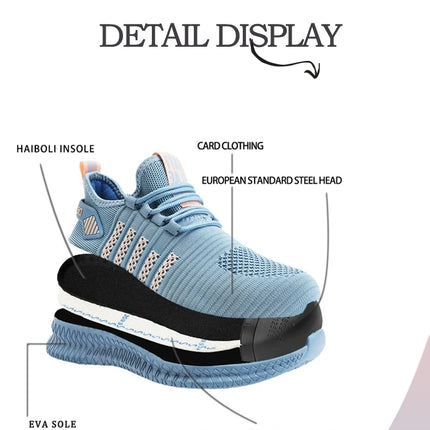 Women's Work Safety Shoes, Anti Impact Steel Toe, Anti Puncture, Wear-resistant Fashion Sports Shoes-KarWorkwear