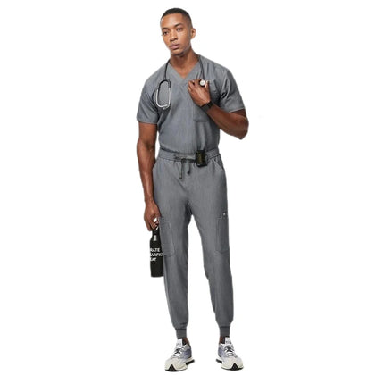 Clinical Green Gray Blue White Sanitary Dentist Medical Nursing Veterinary Surgical Uniform Men Work Wear Jogger Man Scrubs Set-KarWorkwear