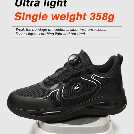 Work Security-Protection Boots for Men Women Lightweight Work Sneakers Breathable Steel Toe Shoes Rotating Button Safety Shoes-KarWorkwear