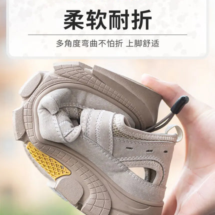 Safety Shoes Men Summer Breathable Work Sandals Men Anti-smash Anti-puncture Indestructible Shoes Work Sneakers Protective Shoes-KarWorkwear