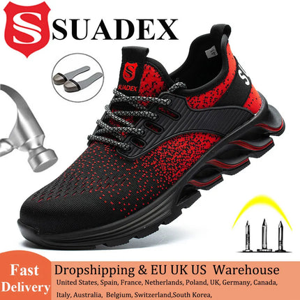 SUADEX Safety Shoes Men Women Steel Toe Boots Indestructible Work Shoes Lightweight Breathable Composite Toe Men EUR Size 37-48-KarWorkwear
