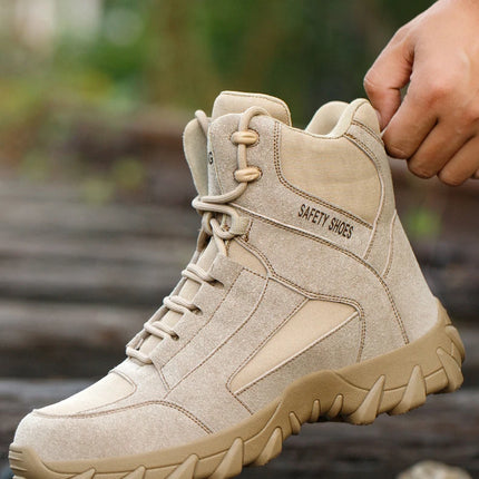 Work Boots Indestructible Safety Shoes Men and Women Steel Toe Shoes Construction Work and Daily Wear Outdoor work hiking boots