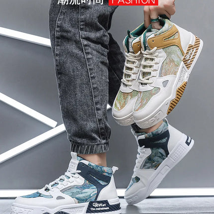 2023 Men Boots High Top Sneakers Casual Platform Leather Skateboard Fashion Designer Luxury Outdoor Sport Tennis Safety Loafers-KarWorkwear