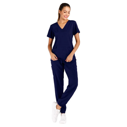 Anti-Wrinkle Soft Premium Fabric Polyester Rayon Spandex Washable Nursing Scrub Set for Womens Nursing Scrub Uniforms-KarWorkwear