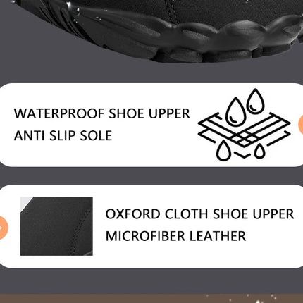 Snow Boots Men Winter Shoes Barefoot Ankle Boots 36-46 Couple Snow Shoes Outdoor Hiking Shoes Fur Warm Plush Boots