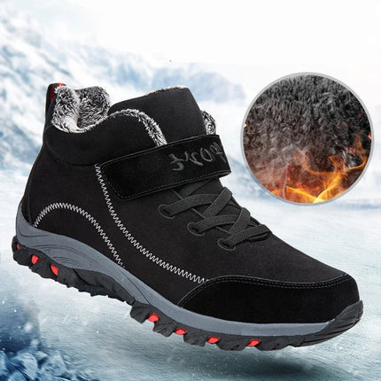 Waterproof Winter Men Boots Suede Warm Snow Outdoor Sneakers Boots Men Work Casual Shoes High-top Non-slip Ankle Boots