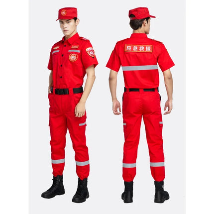 New Fire Fighter Suit Emergency Rescue Clothing Disaster Relief Coat Anti-static Wear-resistant Coverall Labor Work Uniforms-KarWorkwear