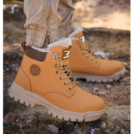 Latest 2024 Fashion Winter Warm Men's Work Safety Boots Waterproof Rugged Steel Toe Shoes Sneakers Safety Protection Coldproof