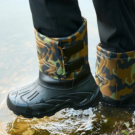 Work Boots for Men Waterproof 2025 Spring New Non-slip Fishing Boots Comfortable Farm Men Boots Winter Plus Cotton Rain Boots