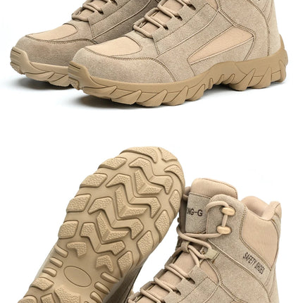 Work Boots Indestructible Safety Shoes Men and Women Steel Toe Shoes Construction Work and Daily Wear Outdoor work hiking boots