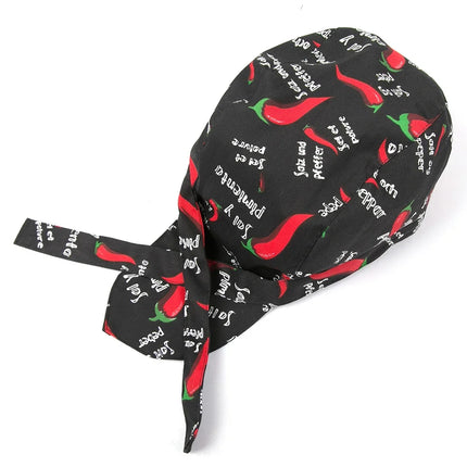 chili Chef Hat Charm Men Kitchen Black Chef Waiter Uniform Cap Unisex Cooking Bakery BBQ Grill Restaurant Work Cap catering-KarWorkwear