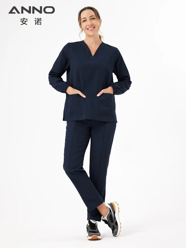 Unisex Medical Scrubs Set New Heat Preservation Thermostatic Fabric Nursing Robe Suit for Winter  Paramedic Coveralls Uniforms