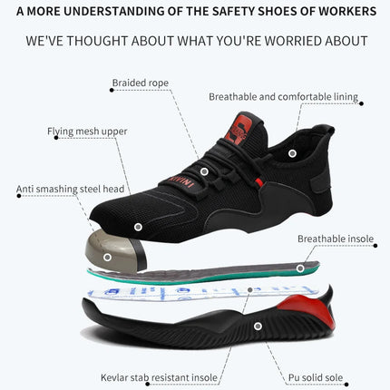 Security Casual Sneakers Men Shoes Work Boots Steel Toe Shoes Anti-smash Anti-puncture Indestructible Shoes Protective Boots-KarWorkwear
