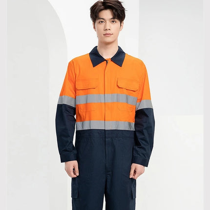 100% Cotton Work Coveralls Uniform Men Reflective Working Coveralls Welding Suits Car Repair Workshop Mechanic