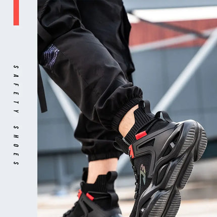 Luminous Steel Toe Boots For Men Non-slip Work Boots Indestructible Shoes Kitchen Restaurant Safety Boots Male Footwear 36-48-KarWorkwear