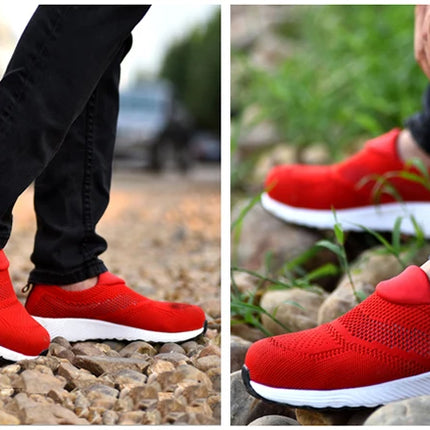 New 2022 Summer Breathable Men Casual Shoes Steel Toe Cap Indestructible Safety Working Shoes Outdoor Men Footwear-KarWorkwear