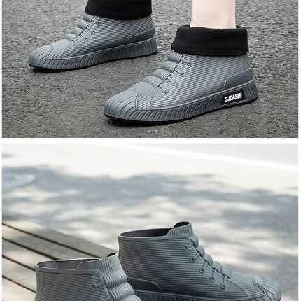 Men Women Short Tube Rain Boots Kitchen Anti-slip Rain Shoes Summer Ankle Outdoor Winter Car Washing Fishing Waterproof Shoes