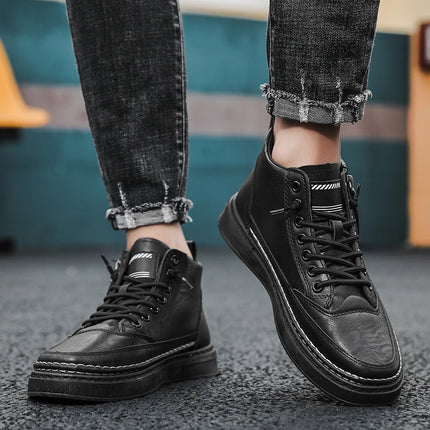 Men's boots four seasonal outdoor workwear boots male casual boots fashion soft sole comfortable leather sports boots men's shoe